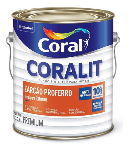 Fundo Preparador Anti Óxido Zarcoral 3.6 Litros - Coral