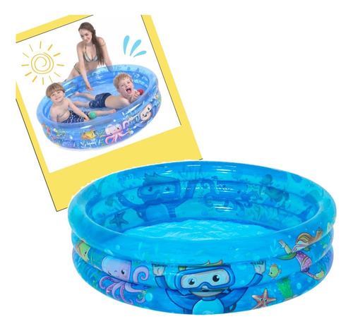Piscina Inflável Infantil Fundo Do Mar 88,5l Pvc