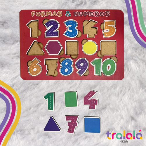 Quebra-cabeça Encaixe Formas E Números Brinquedo Pedagógico