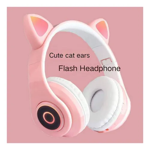 Red Orejas Gato Rojo Audífono Bluetooth Plegable Led Noise