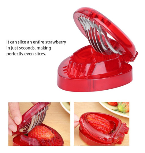 Mini Cortador De Fresas De 2 Piezas De Acero Inoxidable