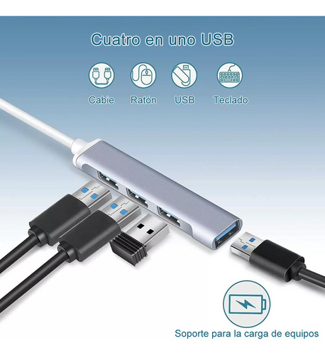 Adaptador Usb Multipuerto Usb 4 Puerto Usb 3.0 Hub Usb Para Laptop Pc Y Computadoras Accesorios Para Laptop