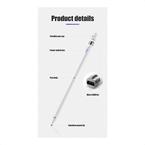 Imagen 2 de 8 de Pencil Lapiz Stylus Para iPad, Phone, Samsung, Móvil, Tablet