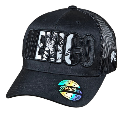 Gorra De Mexico Con Malla Bordado 3d Monchos Caps