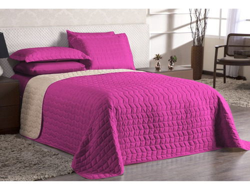 Cobre Leito Queen 3 Pçs Dupla Face Matelado Constantine Cor Pink