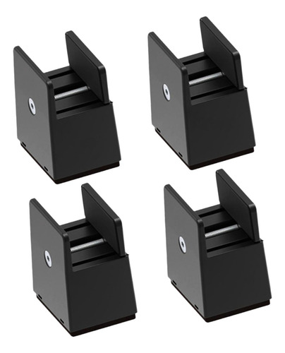 4x Elevadores De Patas De Cama Extensores Altura 5 Cm Negro