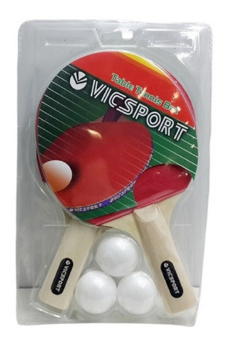 Set De Ping Pong 2 Paleta Y Pelotas Vicsport Ar1 1002 Ellobo
