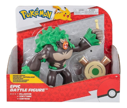 Figura Articulada Battle Figure Pokemon Rillaboom Sunny 3270