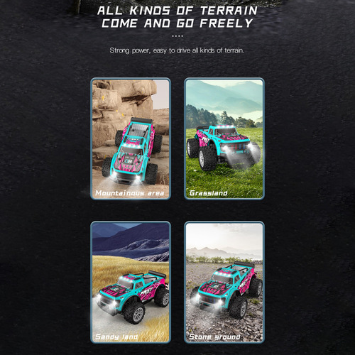Mz Coche Todoterreno Con Control Remoto 4wd Con Luces Led,