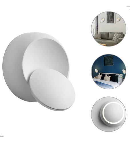 Luminária Arandela De Parede Eclipse Led 3000k Luz Indireta
