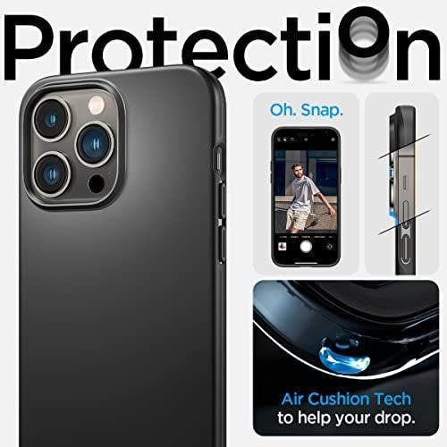 Imagen 5 de 7 de Funda Spigen Thin Fit Para iPhone 14 Pro - Negro