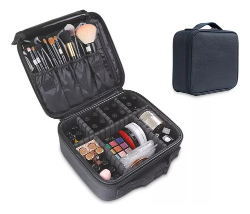 Maleta Maquillaje Portátil Cartera Cosméticos Negro