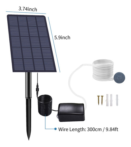 Bomba De Oxígeno Solar Enchufable De 2w For Acuario