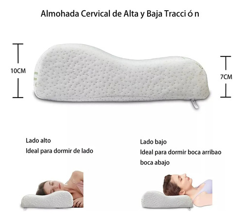 Almohada Memory Foam Ortopédica Ergonómica Cervical Confort Color Blanco