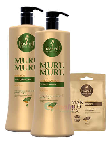 Kit Haskell Murumuru Shampoo E Cond 1l + Dose Mandioca