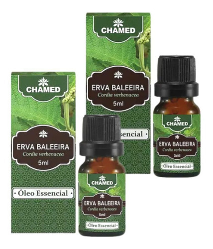 Óleo Essencial Erva Baleeira 5ml Chamed 100% Puro 2 Frascos