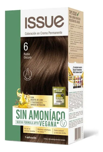 Coloracion Issue Kit S/amoniaco Vegano N°6 Tono 6 - Rubio Oscuro