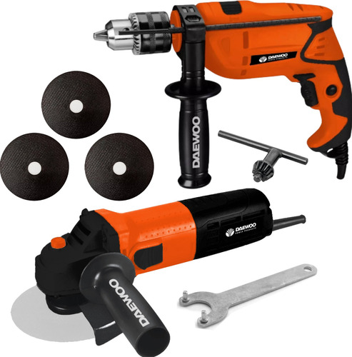 Combo Taladro Percutor 13mm + Amoladora 115mm 750w Daewoo
