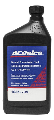 Aceite Transmisión Manual 75w85 946 Ml Sinteco Gm Parts