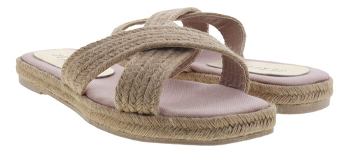 Sandalias Flat De Yute Tiras Cruzadas Mujer Erez