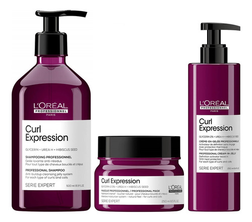 Shampoo En Gel 500ml+ Mascarilla+ Gel Loreal Curl Expression
