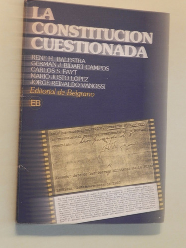 La Constitucion Cuestionada - Varios Autores  - L035