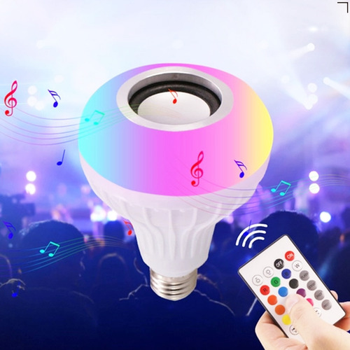 Lâmpada De Led Com Bluetooth E Caixa De Som Rgb