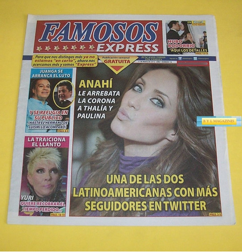 Anahi Revista Famosos Yuri Vicente Fernandez Juan Gabriel 