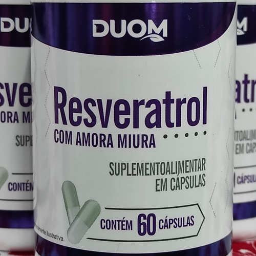 Resveratrol Com Amora Miura 60 Cápsulas (duom) Sabor Natural