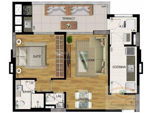Imagem 5 de 15 de Apto 60 M² À Venda- Terraço Gourmet- Cond. Up Life Residence - Apartamento A Venda No Bairro Santana - São Paulo, Sp - Sc01349
