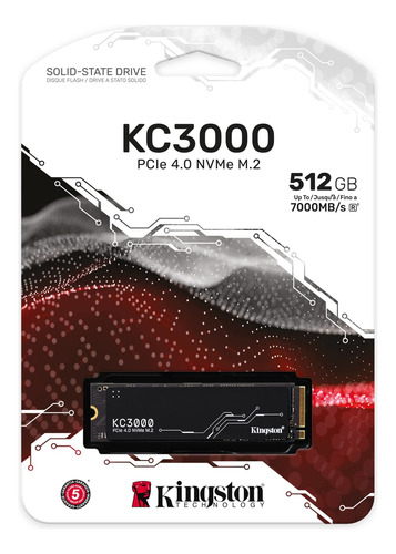 Ssd Kingston Kc3000 512gb M.2 Nvme Pcie 7000mb/s Lectura