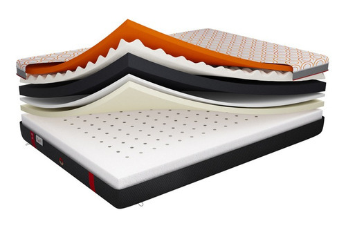Colchón En Caja Individual Horii Life H6 -28 Cm Color Gris Naranja