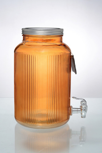 Dispensador De Agua Bebidas Vitrolero Vidrio Vintage 5.5l Naranja