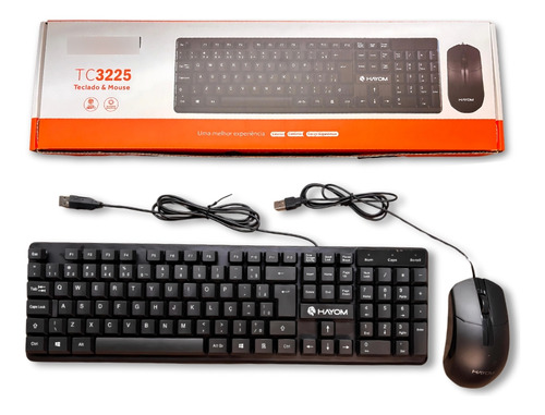 Kit Teclado E Mouse Office Hayom Tc3225 800dpi Abnt2 Preto