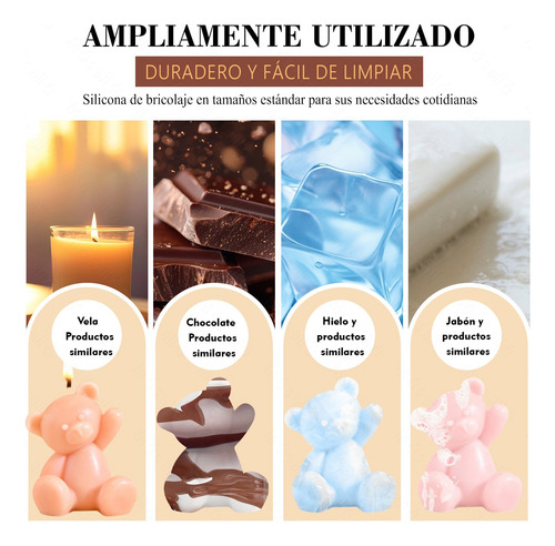 Molde Silicon Osito Para Chocolate Velas Jabones 2 Pzs