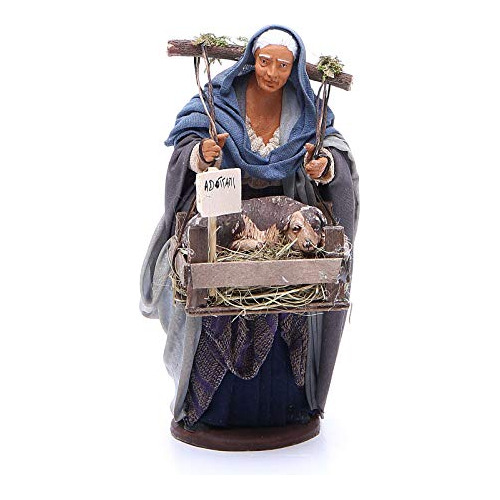 Figura Mujer Con Canasta Para Belén Napolitano, 14cm