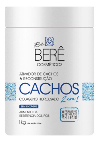 Kit Bela Berê Cachos Shamp Condic Ativador Reconstrução 1kg
