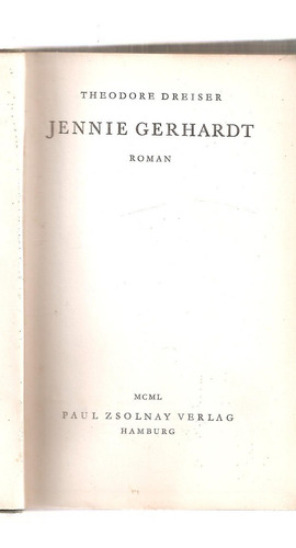 Jennie Gerhardt Dreiser Zsolnay