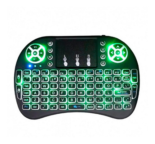 Mini Teclado Controle Sem Fio Smart Tv Ps Pc Android C/ Led