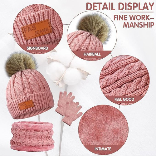 Gorro Invierno Para Niños,conjunto Bufanda Y Gorro Guantes