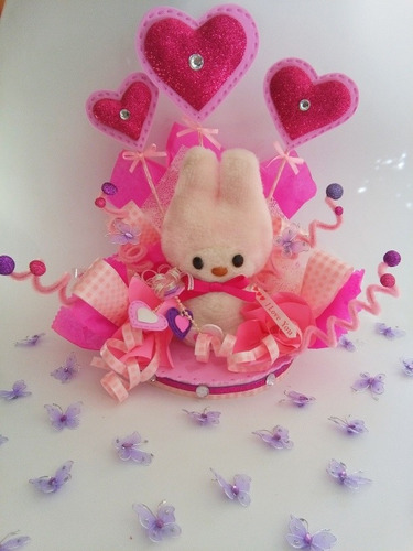 Arreglo Corazon Sanrio Peluche Regalo.my Melody (27 Cm Alto)