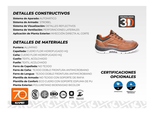 Calzado De Seguridad Kamet Zapato Dager Air 3d P. Aluminio