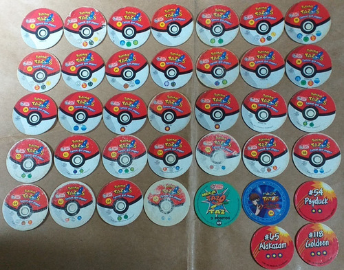 Lote 37 Tazos Pokémon Temos Que Pegar Elma Chips Ano 2000 (Usado)