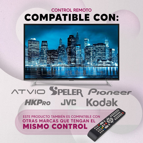 Compatible Con Pantalla Jvc Lk2019 Si32hs Smart Tv Atvio Tcl Lcd 6-519w49-ty04x Speler 55e4900fs Hkpro Netflix 06-519w49-c005x + 4 Pilas Divitech® Aaa MLM33303649 Controles remotos para TV