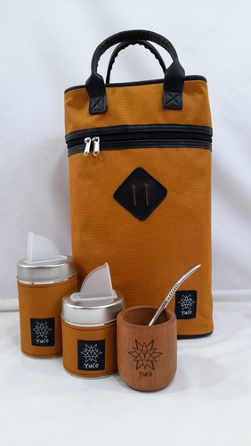 Imagen 1 de 9 de Equipo De Mate Set Matero | Bolso + Mate +yerbera +azucarera