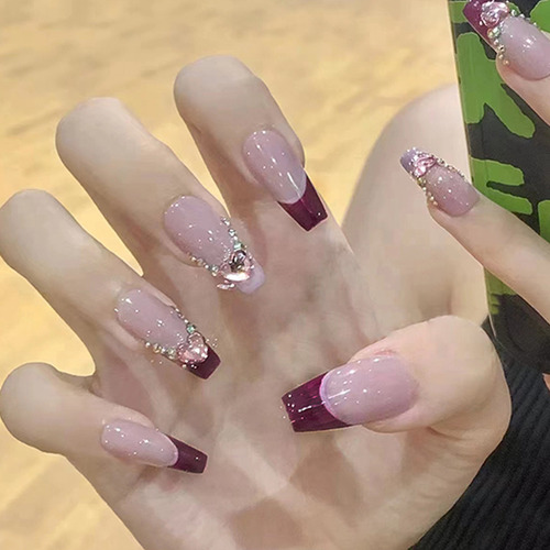 Uñas Postizas Pegamento De Uñas Postizas Decoradas Color Z387