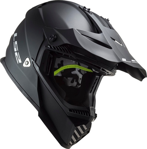 Capacete Ls2 Motocross Cross Mx437 Monocolor Preto Fosco Tamanho do capacete 60