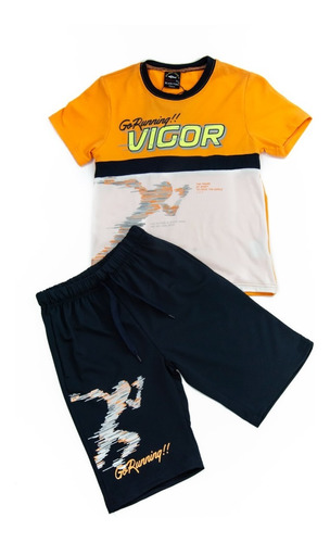 Conjunto De Niño Bermuda Y Playera Go Runing Vigor