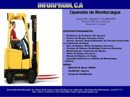 Imagen 1 de 9 de Curso Operador De Montacargas (certificación)