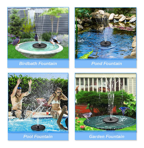 Bomba De Agua Con Fuente Solar Para Jardín, Estanque,cascad*